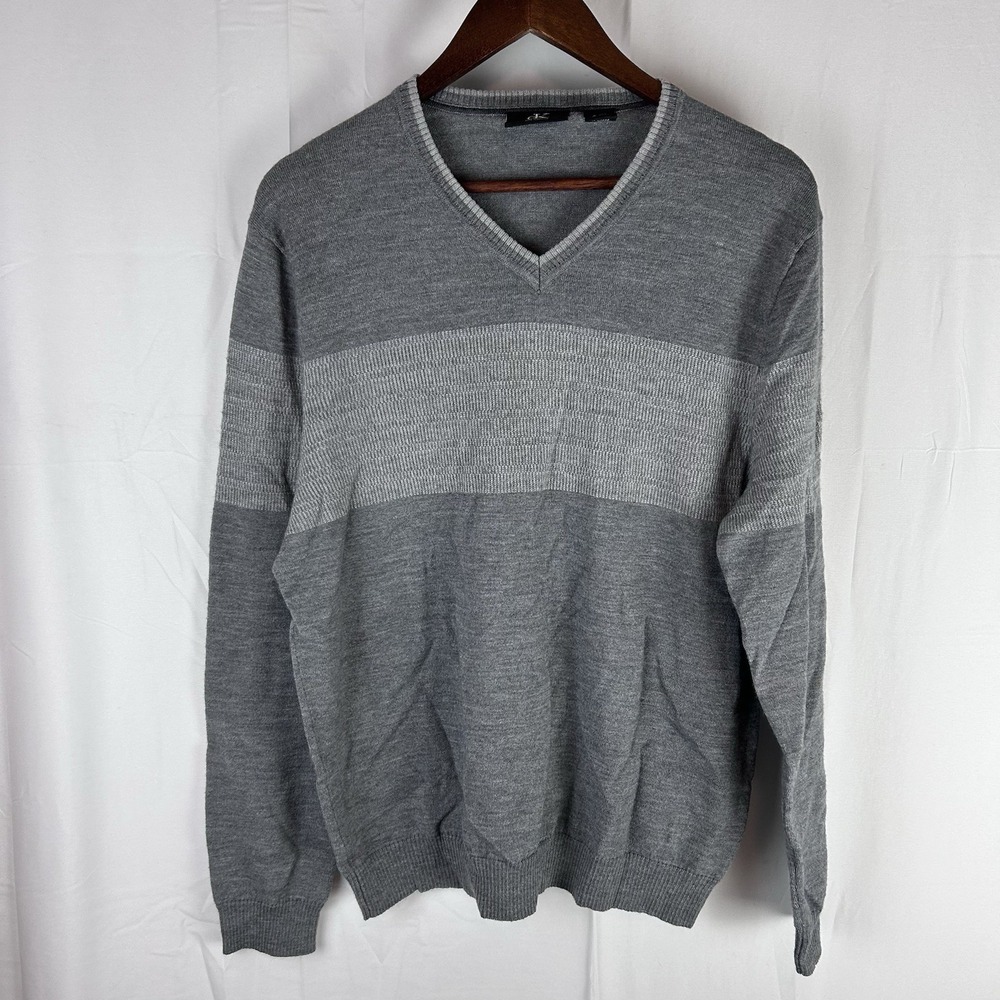 Calvin Klein Men's Merino Wool Blend Gray‎ Sweater Lightweight Size Large